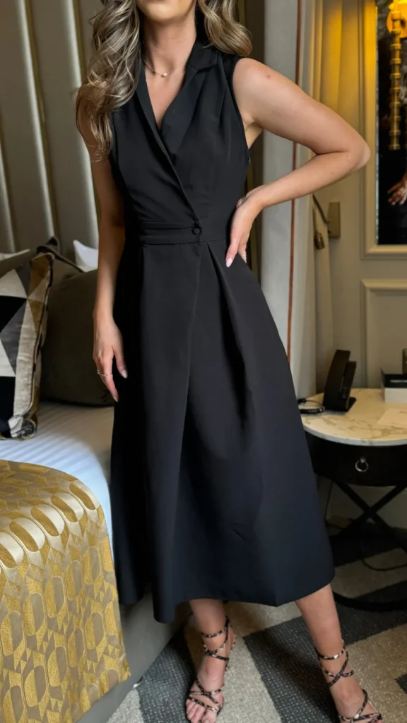 GIRL IN MIND Going Out Dresses | Occasion Dresses^Makenna Black Collared Tailored Shirt Midi Dress