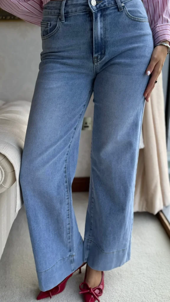 ESTEE BROWN Jeans^Maleah Light Blue Wide Leg Jeans