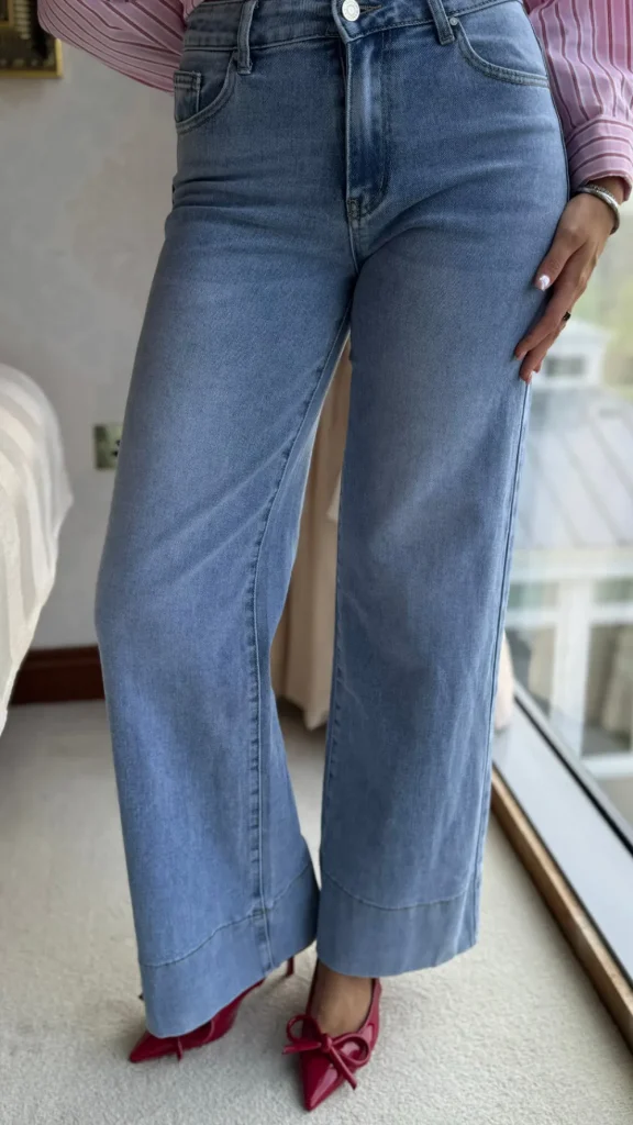 ESTEE BROWN Jeans^Maleah Light Blue Wide Leg Jeans