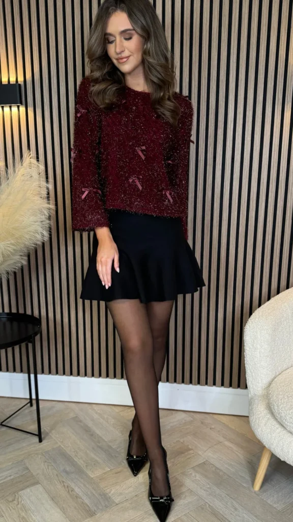 LUCCE Skirts & Shorts^Malone Black Frill Hem Mini Skirt