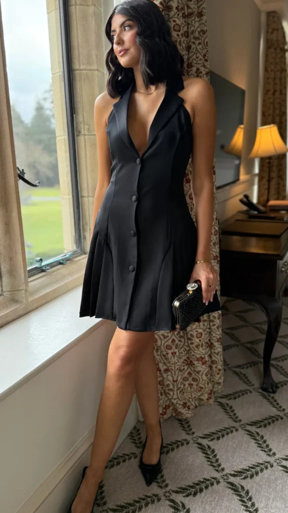 ALLYSON Occasion Dresses | Mini Dresses^Marcella Black Blazer Style Halter Neck Mini Dress