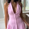 ALLYSON Occasion Dresses | Mini Dresses^Marcella Rose Pink Blazer Style Halter Neck Mini Dress