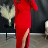 COPPEROSE Going Out Dresses | Occasion Dresses^Marcie Red High Neck Open Back Midi Dress