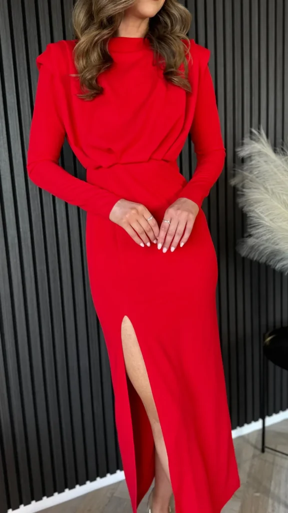 COPPEROSE Going Out Dresses | Occasion Dresses^Marcie Red High Neck Open Back Midi Dress