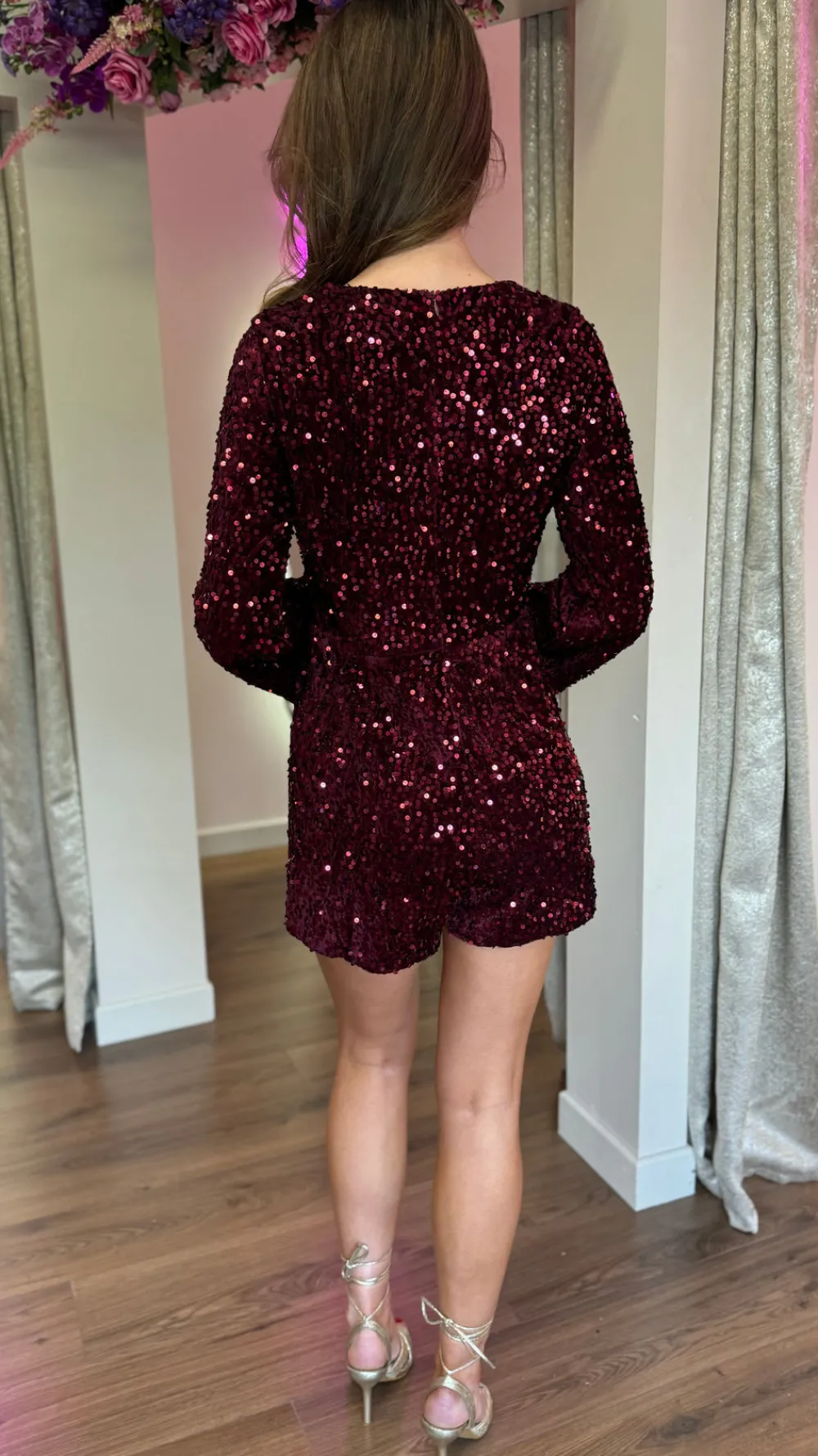 mariama_burgundy_sequin_p_6.webp LUCCE Jumpsuits + Playsuits^Mariama Burgundy Sequin Playsuit