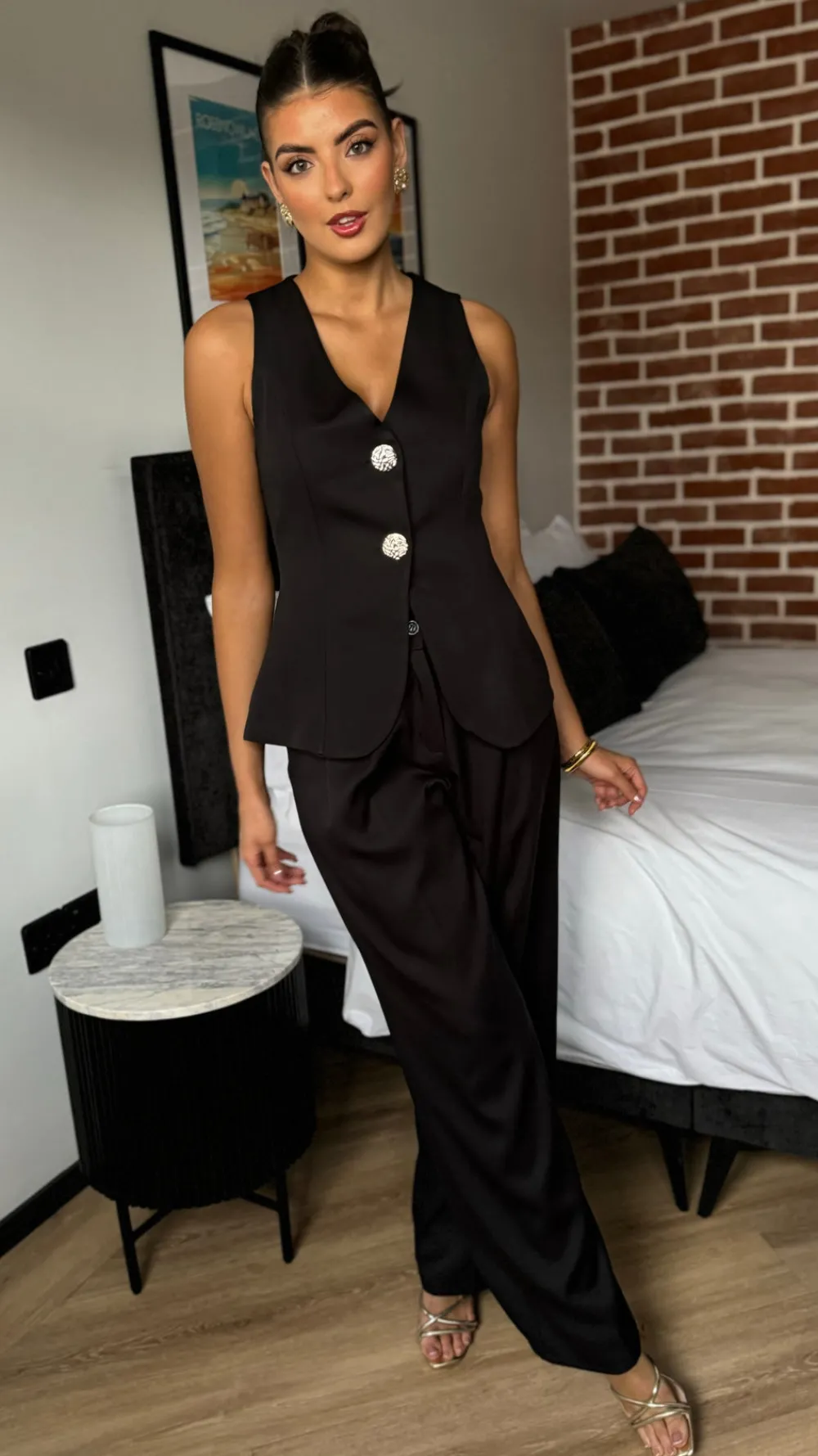 mariana_black_straight_le_4.webp COPPEROSE Trousers | Co-ords^Mariana Black Straight Leg Trousers & Waistcoat Co Ord