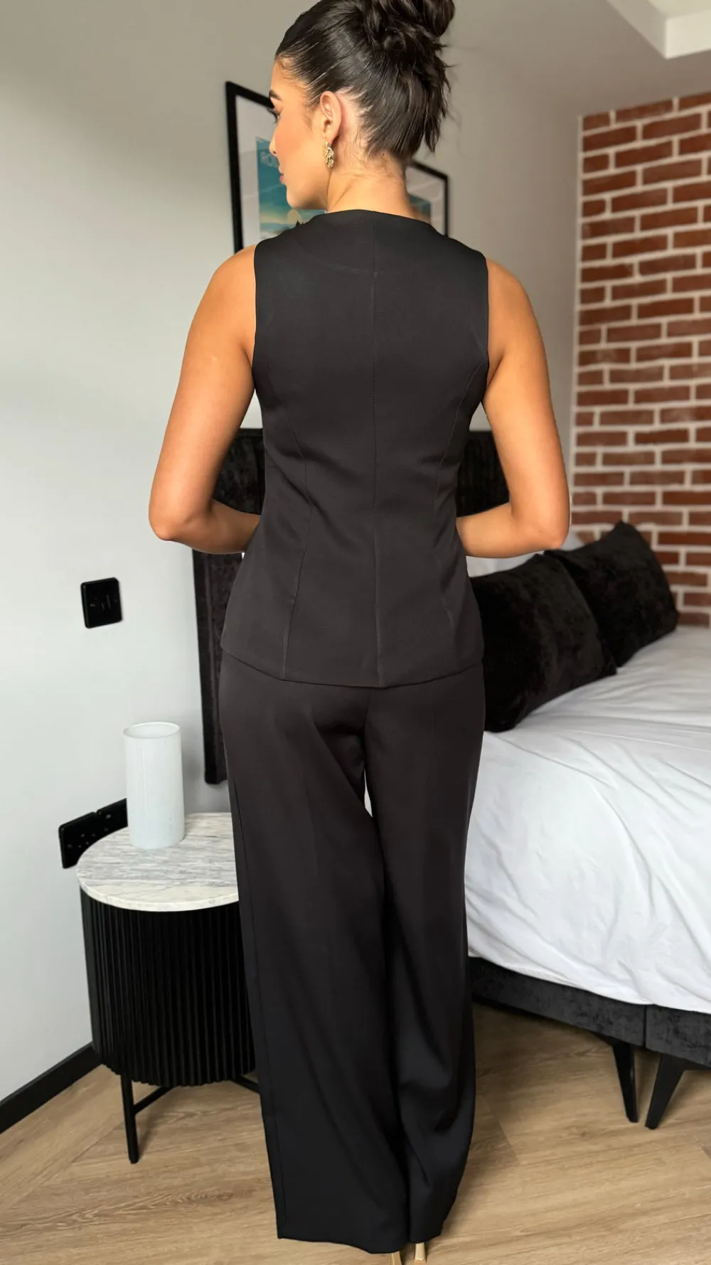 mariana_black_straight_le_6.webp COPPEROSE Trousers | Co-ords^Mariana Black Straight Leg Trousers & Waistcoat Co Ord