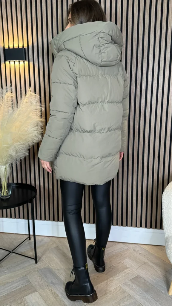 COPPEROSE Coats & Jackets^Marissa Khaki Hooded Puffer Coat