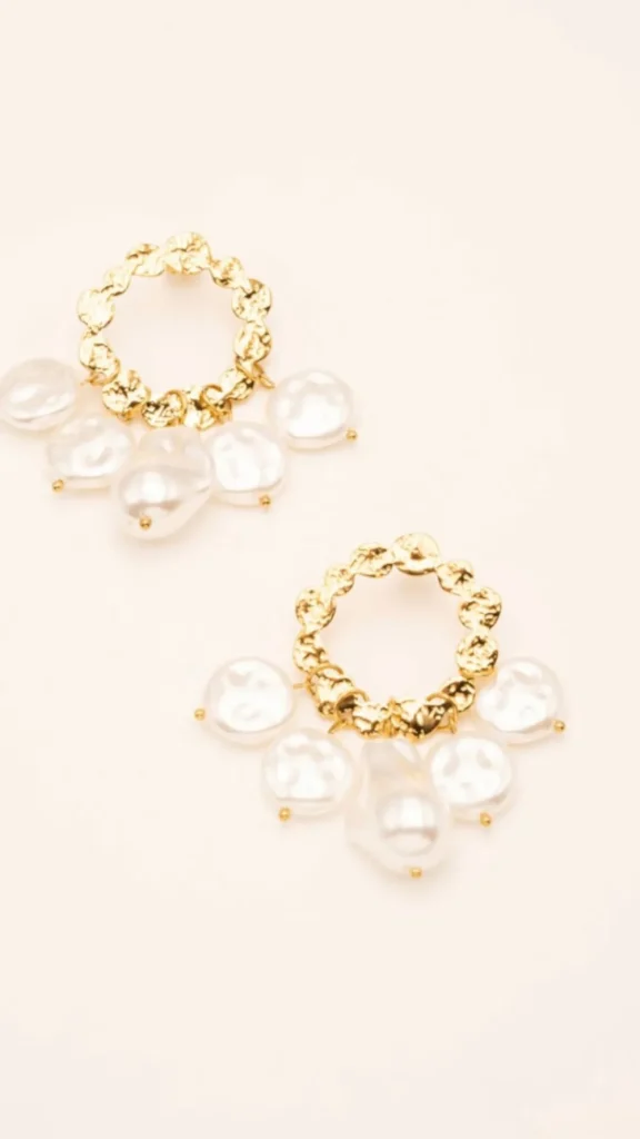PARIS FASHION SHOPS Jewellery^Maven Gold Hoop With Hanging Pearl Detail Earrings