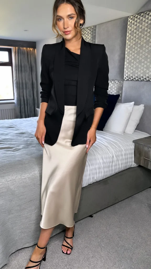 MISS LINDA Blazers^McKinley Black Ruched Sleeve Blazer