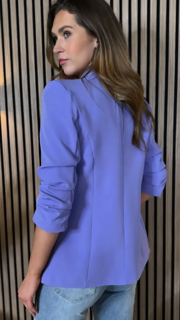 MISS LINDA Blazers^McKinley Lilac Ruched Sleeve Blazer