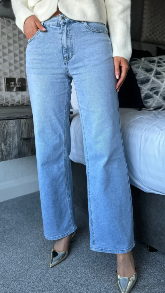 REDIAL Jeans^Megan Light Blue Wide Leg Jeans