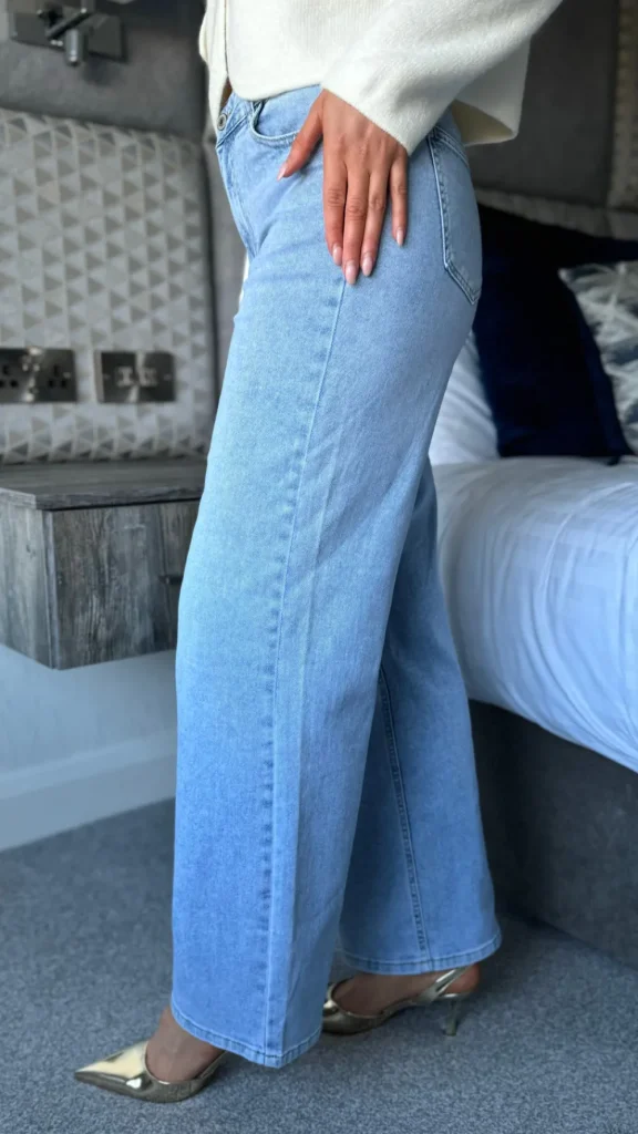REDIAL Jeans^Megan Light Blue Wide Leg Jeans