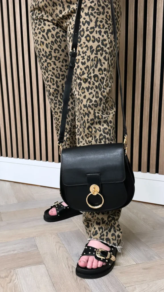 Roc Ronoco Bags^Merla Black Buckle Detail Crossbody Handbag