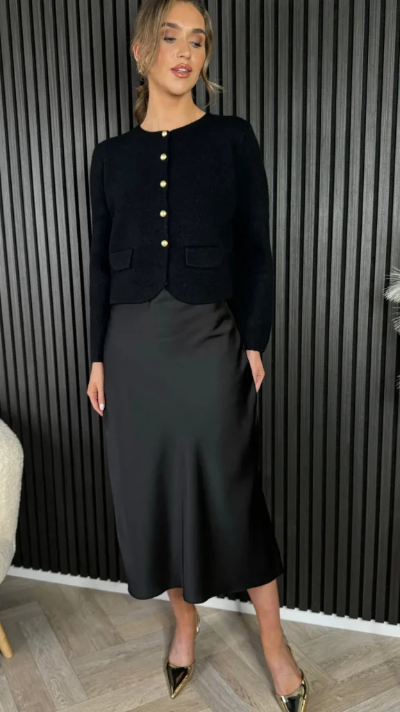 ELENZA Tops | Knitwear^Missy Black Button Down Cardigan