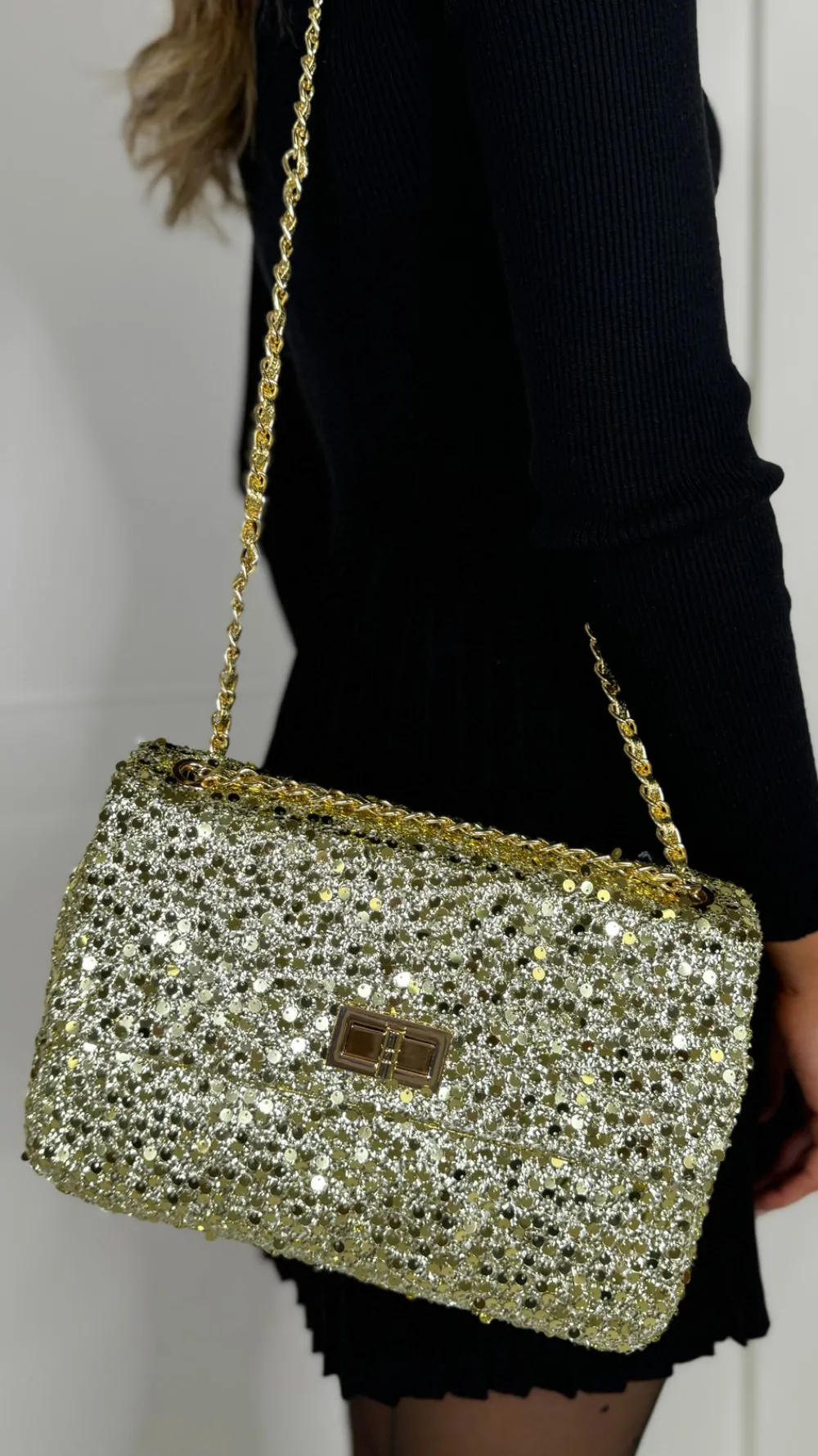 monica_gold_sequin_handba_0.webp JM FACTORY Bags^Monica Gold Sequin Handbag