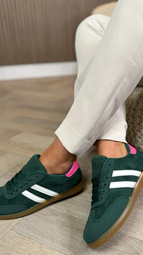 CANDICE FAIRE Trainers^Monroe Green Stripe Detail Trainers