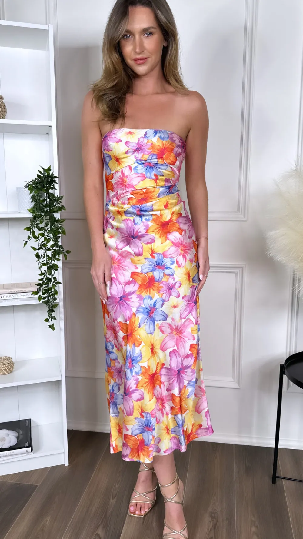 morgan_pink_printed_midax_2.webp FP & CO Occasion Dresses | Maxi Dresses^Morgan Pink Printed Midaxi Dress