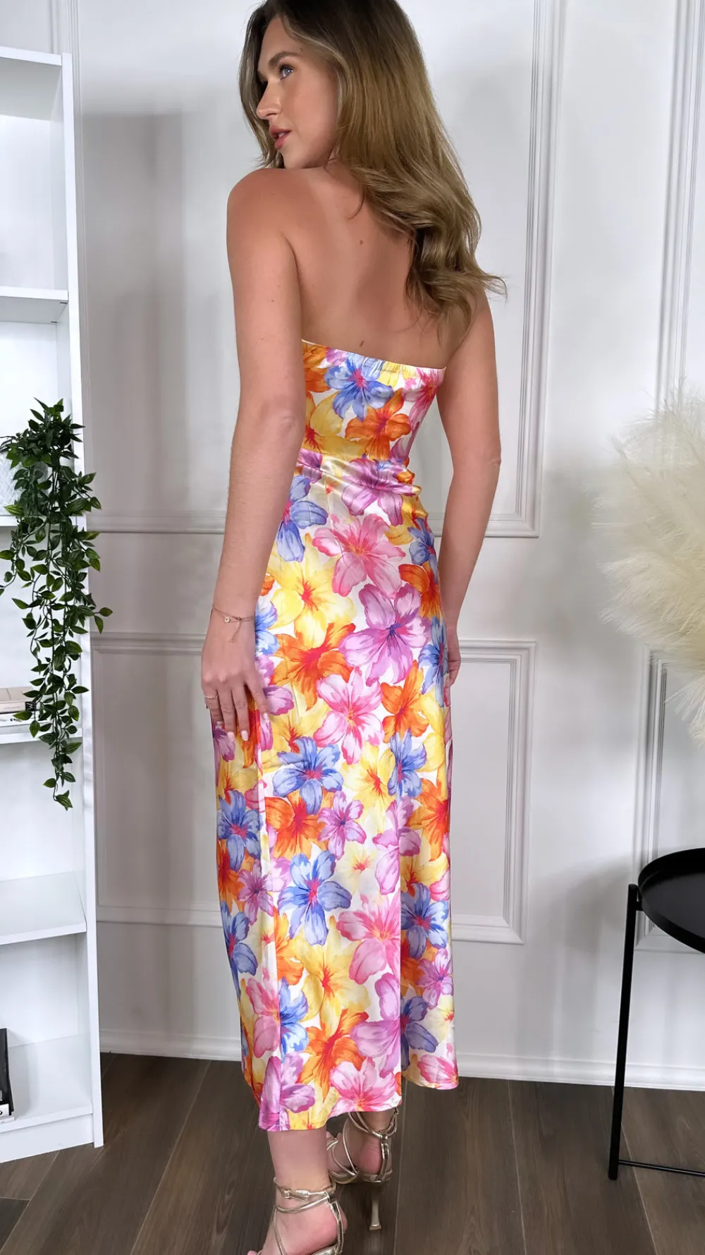 morgan_pink_printed_midax_4.webp FP & CO Occasion Dresses | Maxi Dresses^Morgan Pink Printed Midaxi Dress