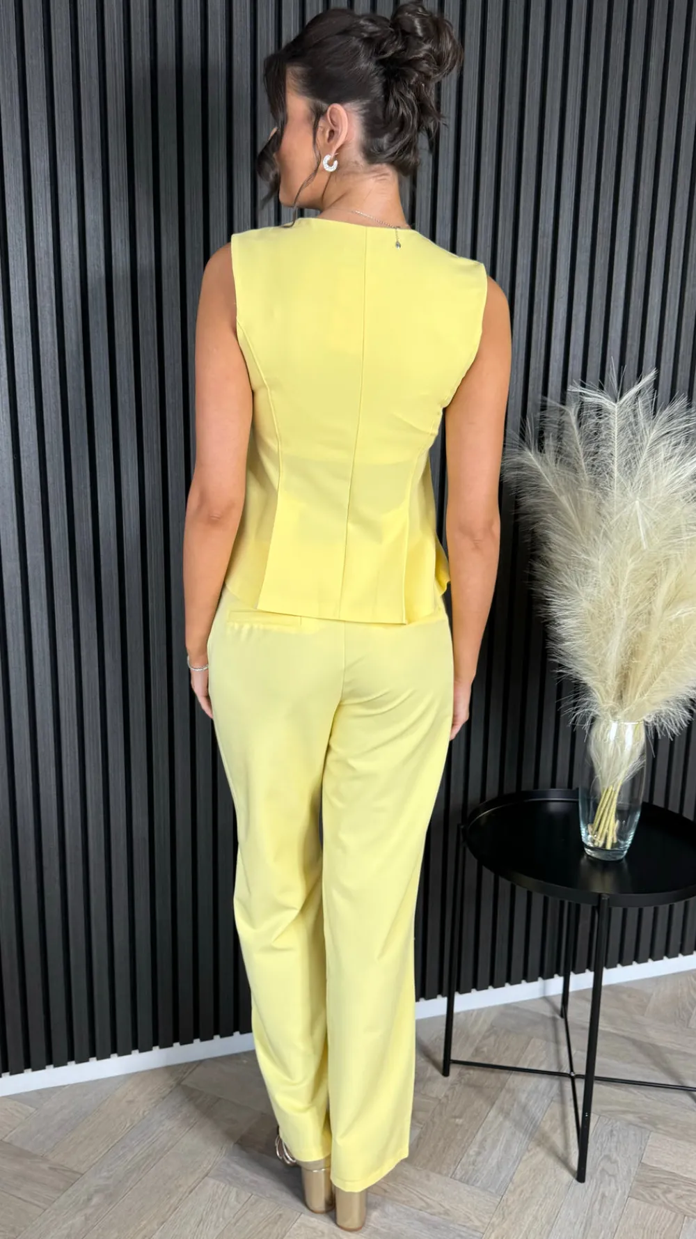 nanette_yellow_zip_detail_6.webp COPPEROSE Co-ords^Nanette Yellow Zip Detail Sleeveless Top & Straight Leg Trousers Co Ord
