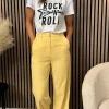 JCD KOOLOOK Trousers^Naomi Yellow Straight Leg Trousers