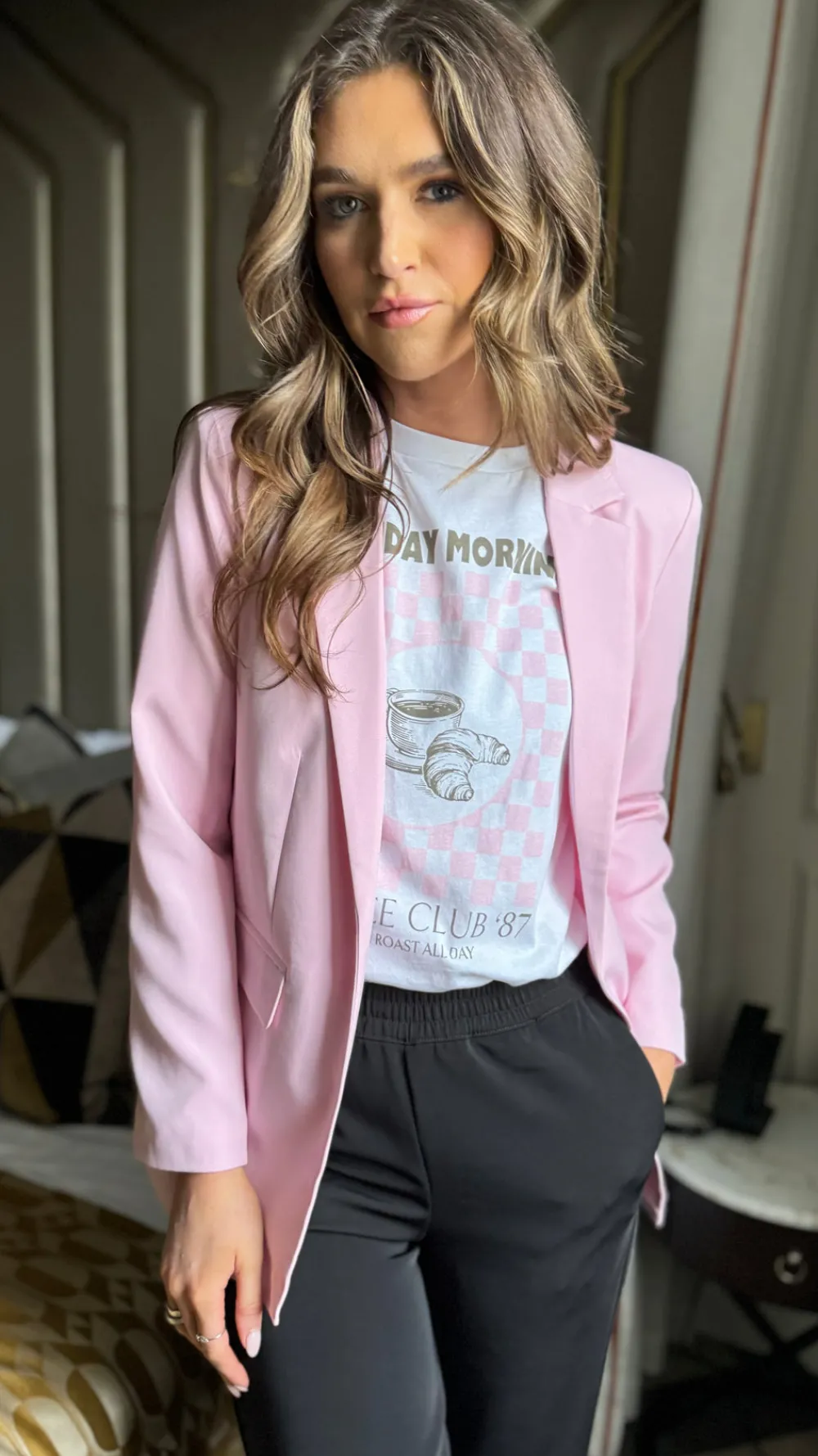 nelle_light_pink_tailored_3.webp BESTSELLER Blazers^Nelle Light Pink Tailored Blazer