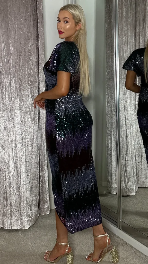 GIRL IN MIND Going Out Dresses | Occasion Dresses^Nelson Multi Sequin Wrap Over Maxi Dress