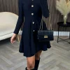 ALLYSON Fitted Dresses | Day Dresses^Nessa Black Button Down Collared Knit Mini Dress