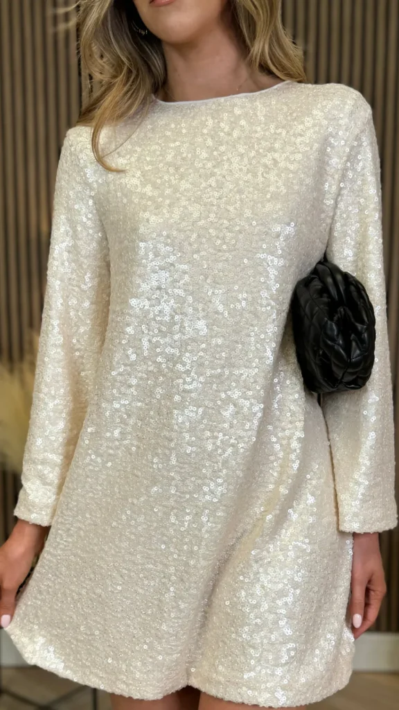 BELLAVIE Going Out Dresses | Occasion Dresses^Nikita Cream Sequin With Black Bow Detail Mini Dress