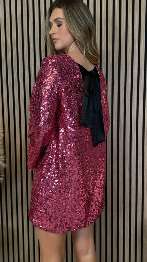 BELLAVIE Going Out Dresses | Occasion Dresses^Nikita Pink Sequin With Black Bow Detail Mini Dress