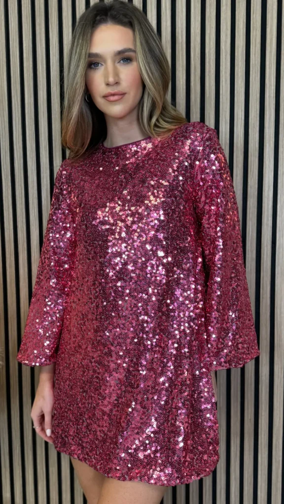 BELLAVIE Going Out Dresses | Occasion Dresses^Nikita Pink Sequin With Black Bow Detail Mini Dress