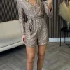 COPPEROSE Jumpsuits + Playsuits^Noelle Champagne Sequin Detail Playsuit