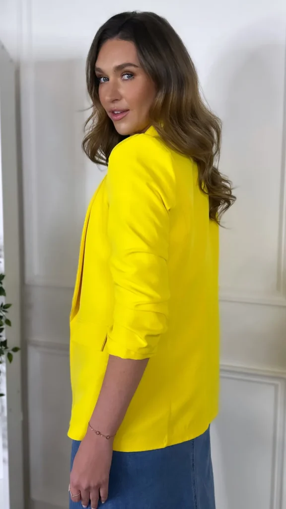 MISS LINDA Blazers^Odette Yellow Blazer