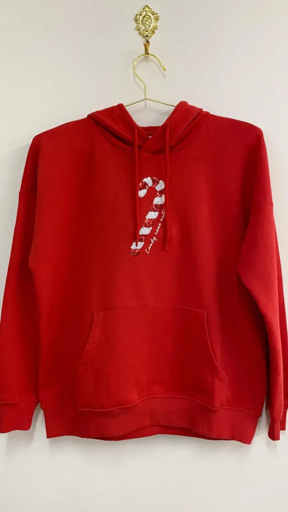 CHRISTMAS Tops | Hoodies + Sweatshirts^Only Red 'Candy Cane Cutie' Hooded Sweatshirt