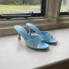 JOIA Heels^Pamela Baby Blue Slip On Heeled Mules