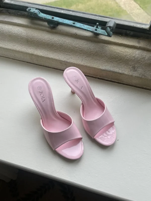 JOIA Heels^Pamela Rose Pink Slip On Heeled Mules