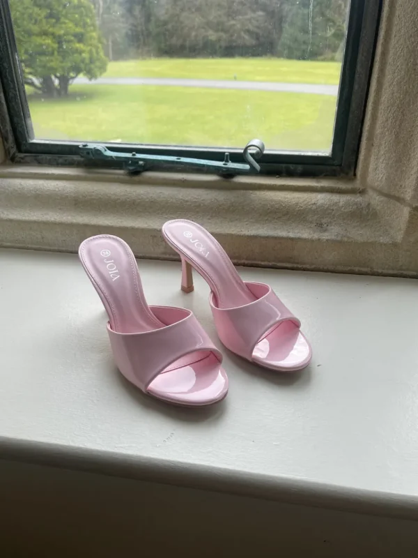 JOIA Heels^Pamela Rose Pink Slip On Heeled Mules