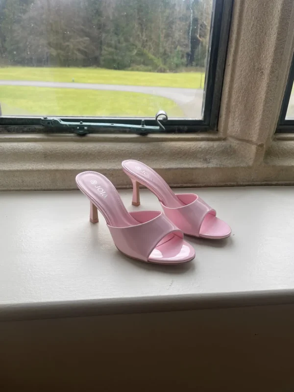 JOIA Heels^Pamela Rose Pink Slip On Heeled Mules