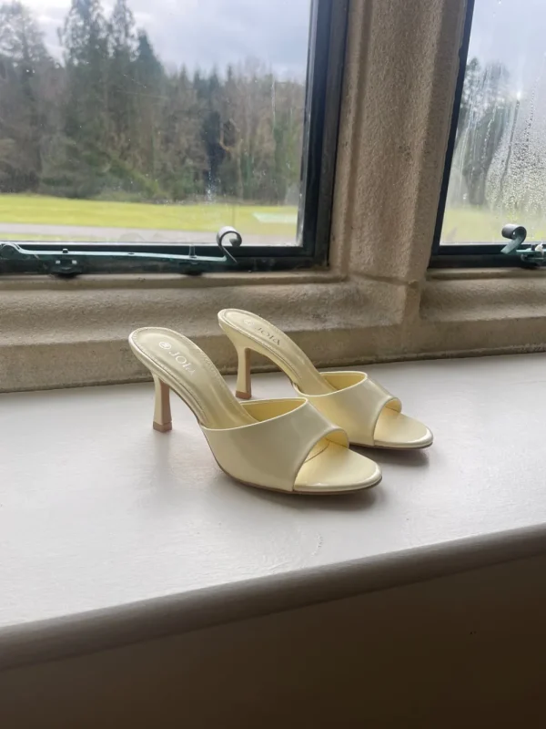 JOIA Heels^Pamela Yellow Slip On Heeled Mules