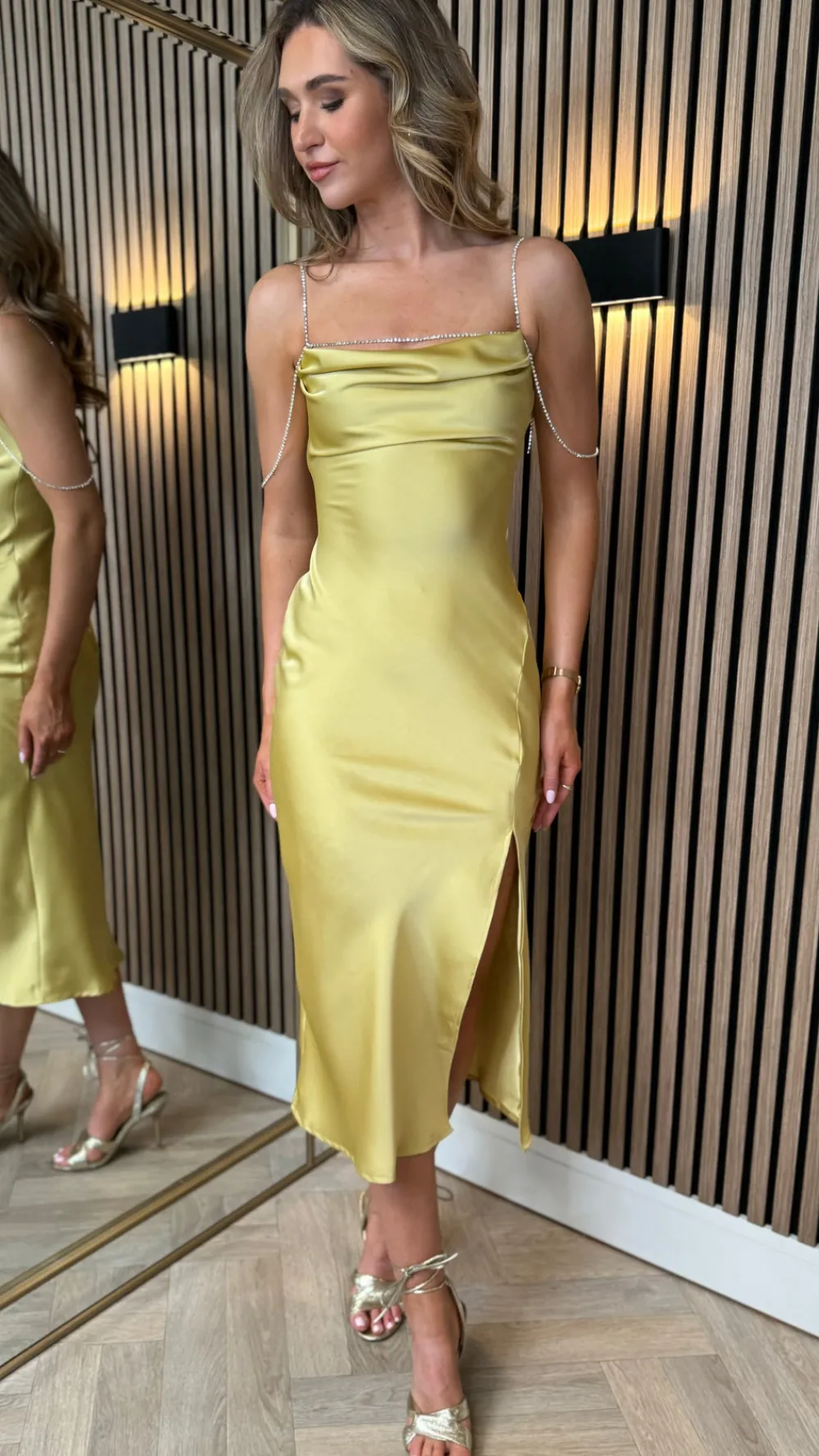 paris_yellow_satin_slip_m_3.webp PARIS FASHION SHOPS Going Out Dresses | Occasion Dresses^Paris Yellow Satin Slip Midi Dress