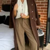 FEELKOO Trousers^Petra Taupe Straight Leg Trousers