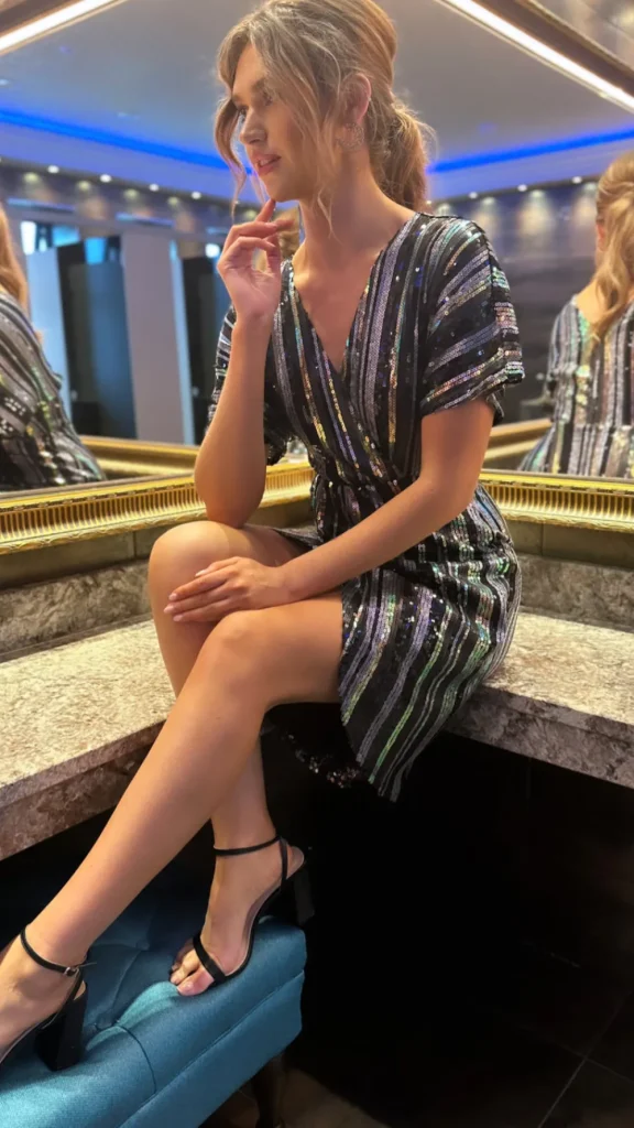 GIRL IN MIND Going Out Dresses | Occasion Dresses^Poe Multi Stripe Sequin Wrap Midi Dress