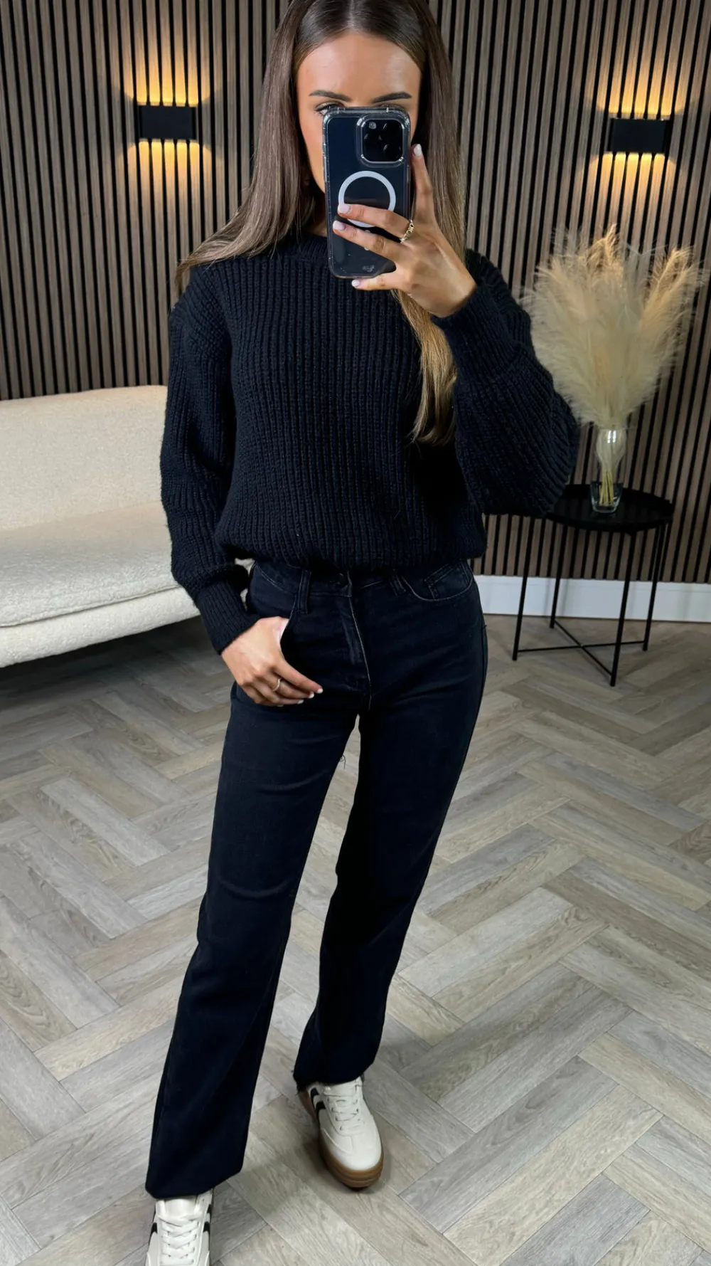 quest_black_straight_leg__3.webp REDIAL Jeans^Quest Black Straight Leg Frayed Hem Pocket Detail Jeans
