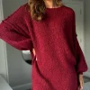 LOVIKA Knitwear | Day Dresses^Renae Burgundy Chunky Knit Jumper Dress