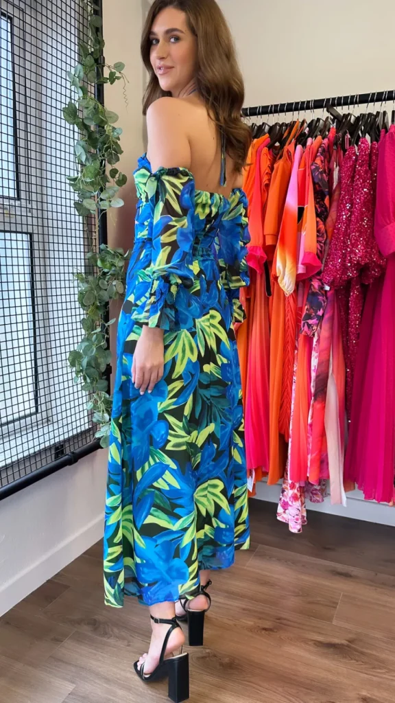 cc Occasion Dresses | Maxi Dresses^Renata Floral Criss-Cross Detail Maxi Dress in Blue