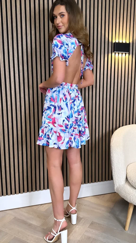 COPPEROSE Going Out Dresses | Occasion Dresses^Rhoda Blue Printed Cut Out Mini Dress