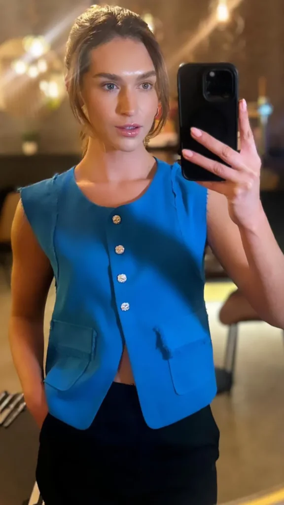 UNIKA Tops^Rosabel Royal Blue Button Down Waistcoat