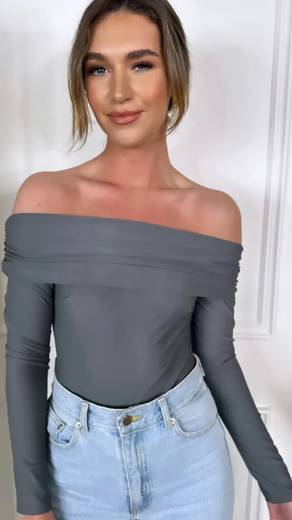 COPPEROSE Tops^Rosalee Grey Strapless Bodysuit