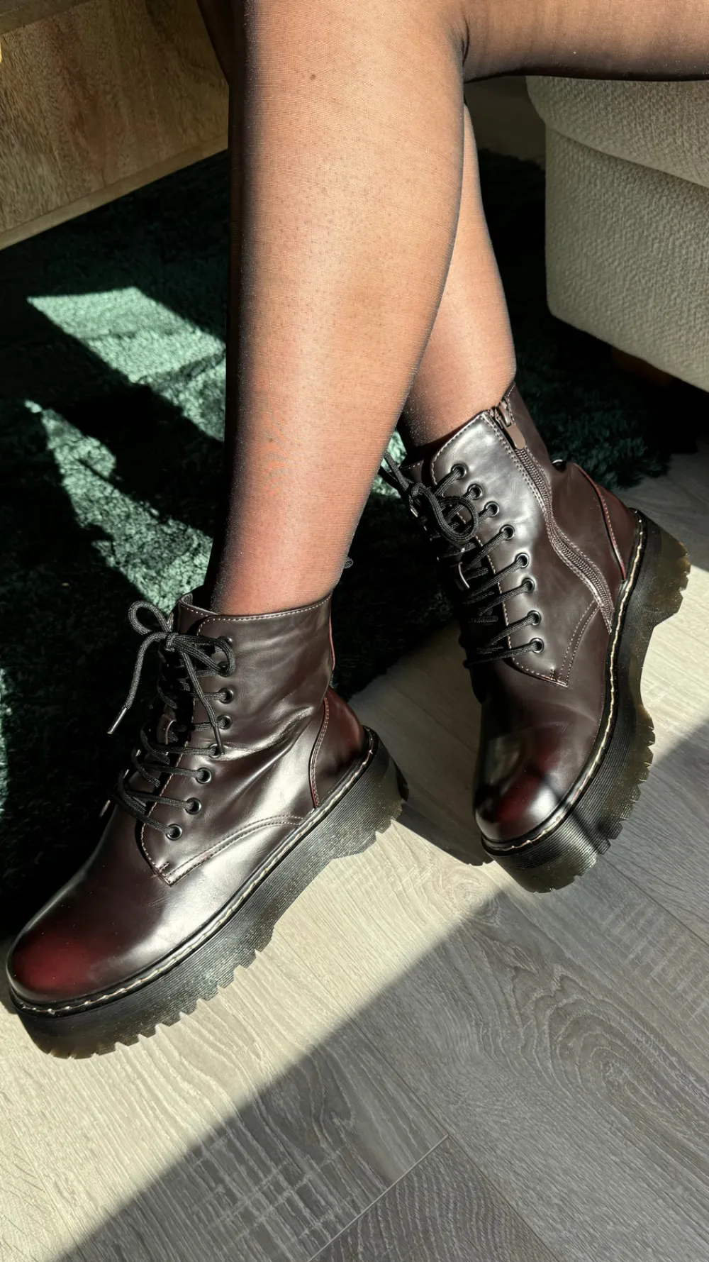 rosanna_burgundy_lace_up__0.webp PARIS FASHION SHOPS Boots^Rosanna Burgundy Lace Up Wedge Ankle Boots
