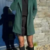 SARL KAIA Coats & Jackets^Rosario Forest Green Collared Coat